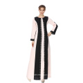 Moda dubai abaya lace splicing vestido largo musulmán mujeres poliéster ropa islámica vestido